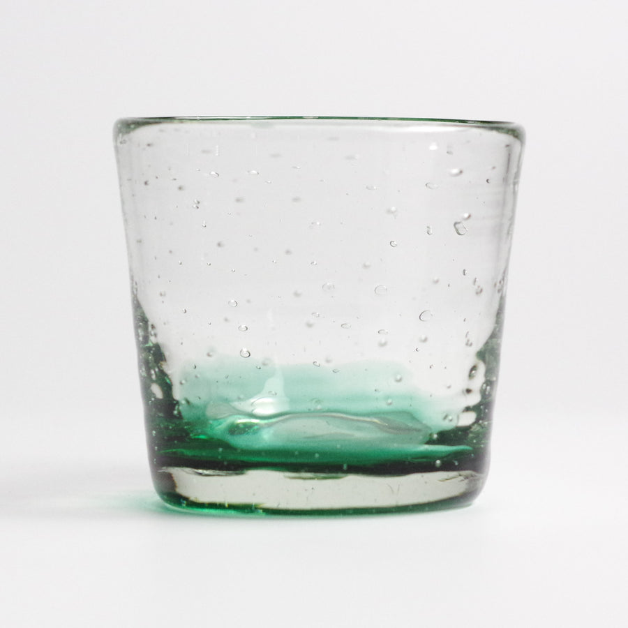 底色気泡ロックグラス（緑）
