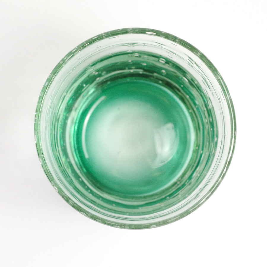底色気泡ロックグラス（緑）